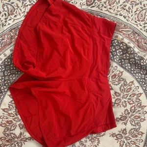 Red lululemon shorts